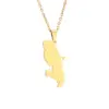 Wholesale Map Map Of Martinique 201 Stainless Steel 304 Stainless Steel Vintage Style 304 Stainless Steel Pendant Necklace