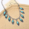 Wholesale Simple and Fashionable Ethnic Style Dress Necklace High-End Versatile Green Clavicle Chain Earrings Jewelry Set