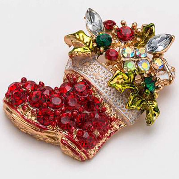 Wholesale Christmas gift boots full of diamond brooch