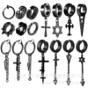 Wholesale Hexagram Stainless Steel Hip-Hop Punk Drop Earrings Ear Cuffs Earrings