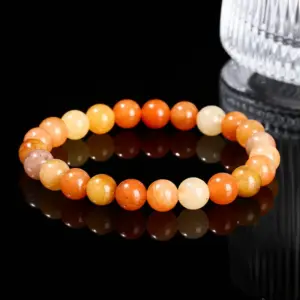 Natural Red Dongling Bracelet / Diameter 8.1-8.8mm (about 21-23 Pieces)