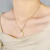 Wholesale Jewelry Simple Style Classic Style Flower Titanium Steel Plating Pendant Necklace