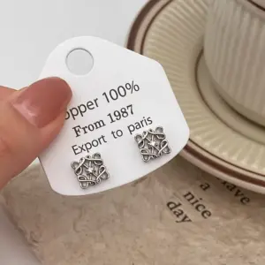 Silver Cube Earrings - 925 Silver Needle - Real Gold Plated