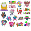 Wholesale in stock Cross-border Valentine's Day Bead Embroidery Jewelry Sequin Embroidery Patch Cloth Stickers Clothing Accessories Factory Direct Supply