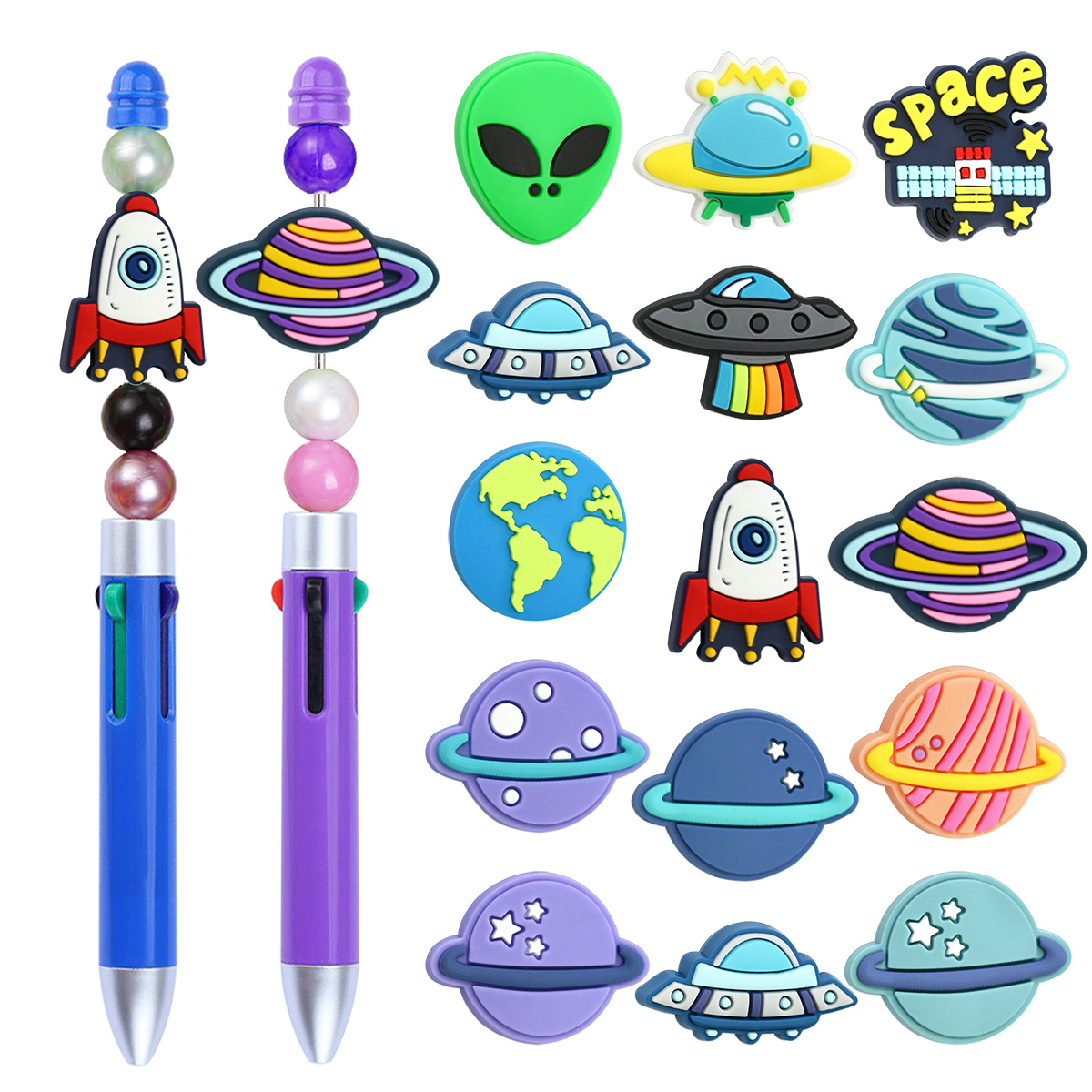 Wholesale Planet Series Soft Rubber Beads