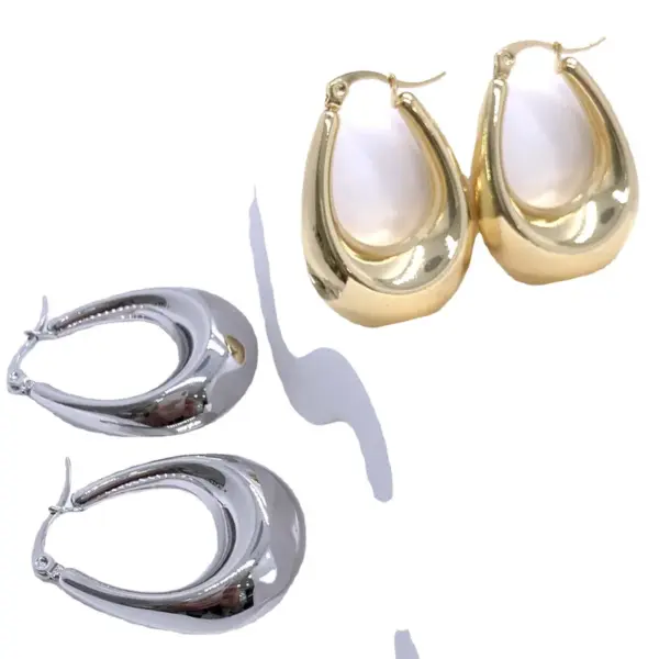 Wholesale 1 Pair Ig Style U Shape Plating Stainless Steel Earrings
