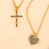 Wholesale Copper Inlaid Zircon Heart Necklace
