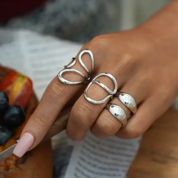 Wholesale Simple Stainless Steel Ring For Women Western Jewelry Suitable For Daily Wear Geometric Pattern 304 Stainless Steel