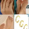 Wholesale Adjustable Flower Zirconia Elegant Toe Ring Summer Beach Open-Toe Ring Foot Jewelry Copper And Zirconia All-Seasons Versatile