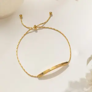 【XKB0144】Letter Pull Bracelet / Gold