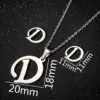 oly-707839730b1973ad345ed28e38c78359 Wholesale PVD Coated Real Gold Plated Letter Stainless Steel Fashion Simple Style Waterproof Non Tarnish Pendant Necklace Ear Studs