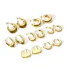 Wholesale PVD Coated 18K Gold Real Gold Plated Solid Color Stainless Steel Simple Style Waterproof Non Tarnish Earrings