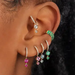 Wholesale 1 Pair Elegant Lady Heart Shape Plating Inlay Copper Zircon 18k Gold Plated Drop Earrings