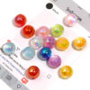 Wholesale 16mmUV color-plated resin cat eyes highlight straight hole round beads diy mobile phone chain beaded pen beads loose beads