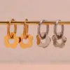 304 Stainless Steel Flower PVD Coated Stone-Free 18K Gold Plated Real Gold Plated 18K Gold Sweet Simple Style Classic Style Waterproof Non Tarnish Plating Drop Earrings