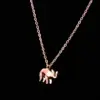 PVD Coated 18K Real Gold Plated Elephant 304 Stainless Steel Waterproof Non Tarnish Inlay Inlaid Necklace