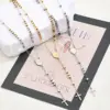 Wholesale Jewelry Casual Vintage Style Classic Style Cross Saint Benedict Square 304 Stainless Steel 18K Gold Plated Beaded Polishing Plating Sweater Chain Long Necklace Necklace