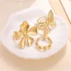 Wholesale PVD Coated 18K Gold Plated Real Gold Plated Butterfly Daisy 304 Stainless Steel Vacation Waterproof Non Tarnish Open Rings