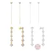 Wholesale 1 Pair 925 Sterling Silver Silver Tassel Butterfly Zircon Drop Earrings Earrings Ear Studs