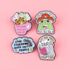 Wholesale Skull and flower quote brooch cartoon metal badge accessories