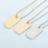 Wholesale 304 Stainless Steel Square PVD Coated 18K Real Gold Plated Simple Style Waterproof Non Tarnish Plating Pendant Necklace