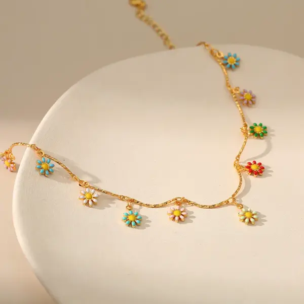 Wholesale Jewelry Fashion Flower Copper Plating Anklet