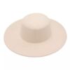 Wholesale Cross-border special for autumn and winter flat top woolen hat big brim all-match felt hat female jazz hat French Hepburn style