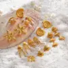 PVD Coated 18K Gold Plated Starfish Shell 304 Stainless Steel Casual Beach Waterproof Non Tarnish Rings Earrings