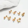 1 Piece Ear Cartilage Rings & Studs Retro Punk Korean Style Heart Shape Butterfly 316L Stainless Steel Waterproof Non Tarnish Surgical Steel