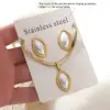 Water Plated Imitation Gold White Heart/Geometric/Butterfly Shaped Jewelry Set 304 Stainless Steel Three-Dimensional Snake Chain