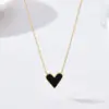 Wholesale Jewelry Fashion Heart Shape 304 Stainless Steel 14K Gold Plated Enamel Stainless Steel Necklaces