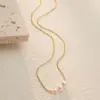 Wholesale 304 Stainless Steel Plastic Geometric Ion Plating (IP) Plastic 18K Gold Plated Princess Vacation Sweet Waterproof Non Tarnish Plating Necklace