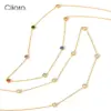 Wholesale Fashion Round Stainless Steel Titanium Steel Plating Inlay Zircon Necklace