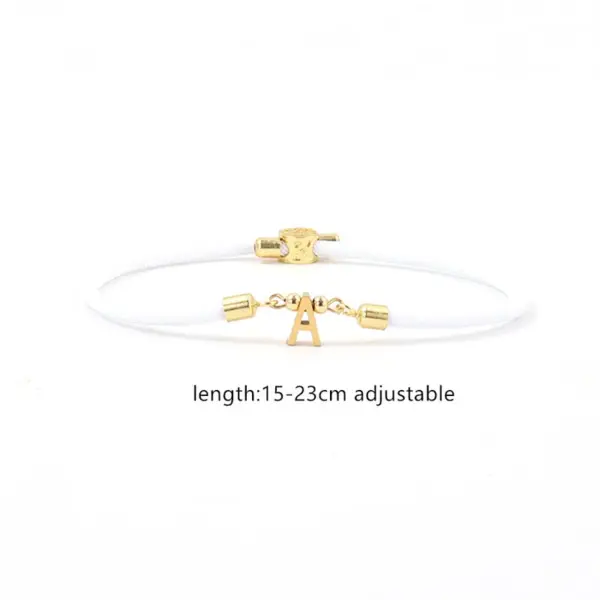 Wholesale PVD Coated Real Gold Plated Letter 304 Stainless Steel Nylon Copper Elegant Simple Style Classic Style Waterproof Non Tarnish Nylon Copper Bracelets