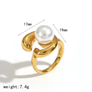 Gold Pearl Ring
