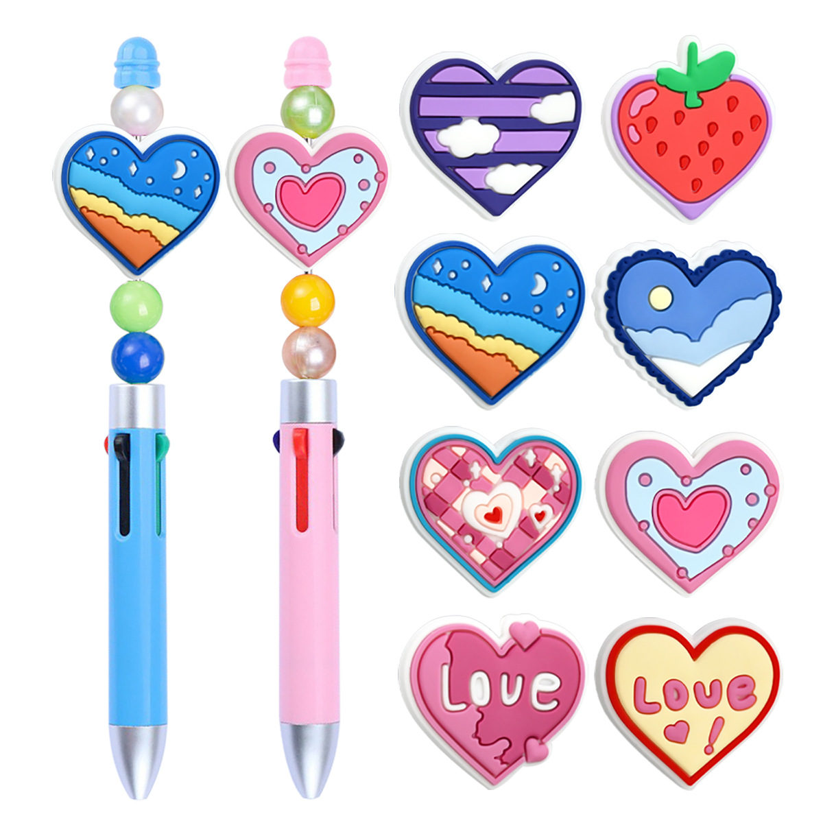 Wholesale Heart-shaped soft rubber beads
