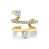Wholesale Fashion Geometric Plating Diamond Copper Artificial Gemstones Earrings