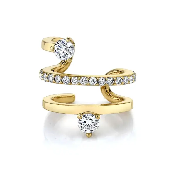 Wholesale Fashion Geometric Plating Diamond Copper Artificial Gemstones Earrings