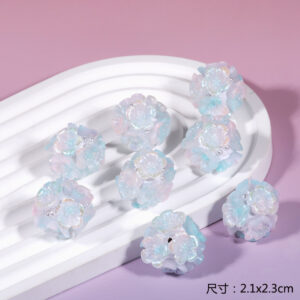 Pink and blue five-petal flower ball