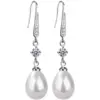 Wholesale 1 Pair Elegant Streetwear U Shape Round Inlay Copper Artificial Pearls Zircon Drop Earrings