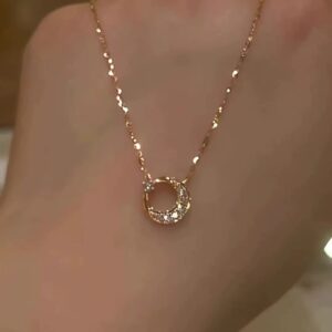 Sun, moon and stars necklace [rose gold]