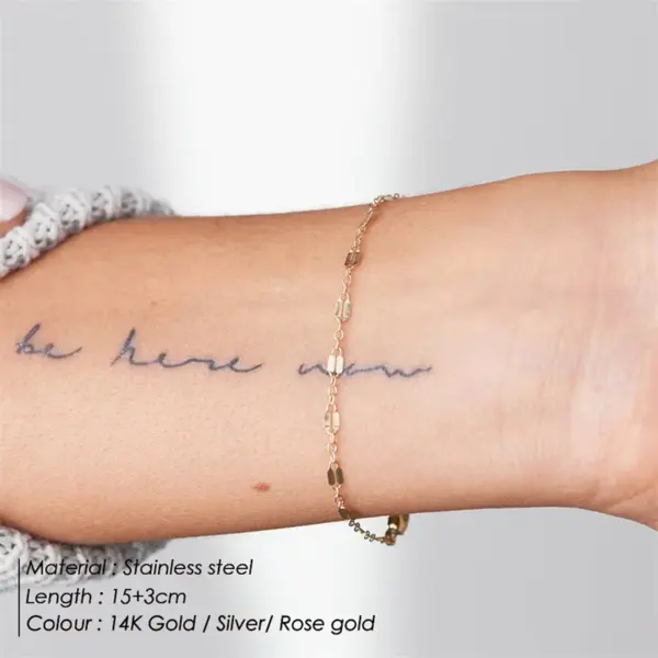 oly-70e8089e52f4b4396d82445130438094 Wholesale PVD Coated 14K Gold Real Gold Plated U Shape Stainless Steel Fashion Waterproof Non Tarnish 304 Stainless Steel Bracelets