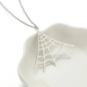 Spider Web Necklace / Steel Color