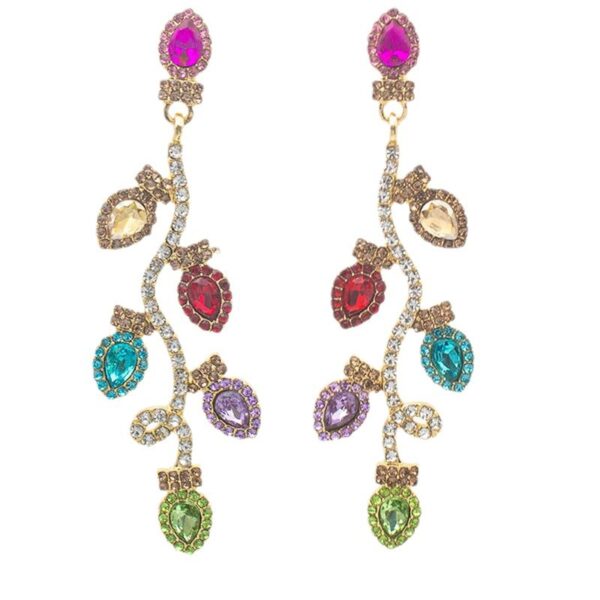 oly-70ee135c82deccaca94f985a404585e9 Wholesale Christmas Bulb Rhinestone Earrings