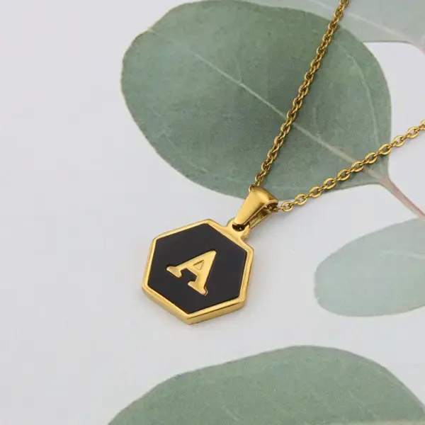 Titanium Steel Simple Style Plating Letter Necklace
