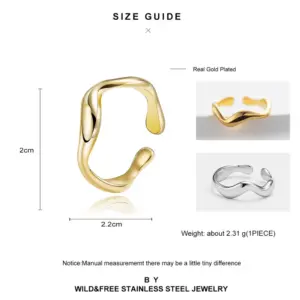 Wholesale PVD Coated 18K Gold Real Gold Plated Geometric 304 Stainless Steel Simple Style Waterproof Non Tarnish