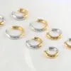 Wholesale 1 Piece Fashion Color Block Plating Stainless Steel Earrings