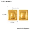 Wholesale PVD Coated Real Gold Plated 18K Gold Rectangle 304 Stainless Steel Elegant Retro Roman Style Waterproof Non Tarnish Ear Studs