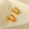 Wholesale PVD Coated Real Gold Plated U Shape 316 Stainless Steel Fashion Waterproof Non Tarnish Ear Studs