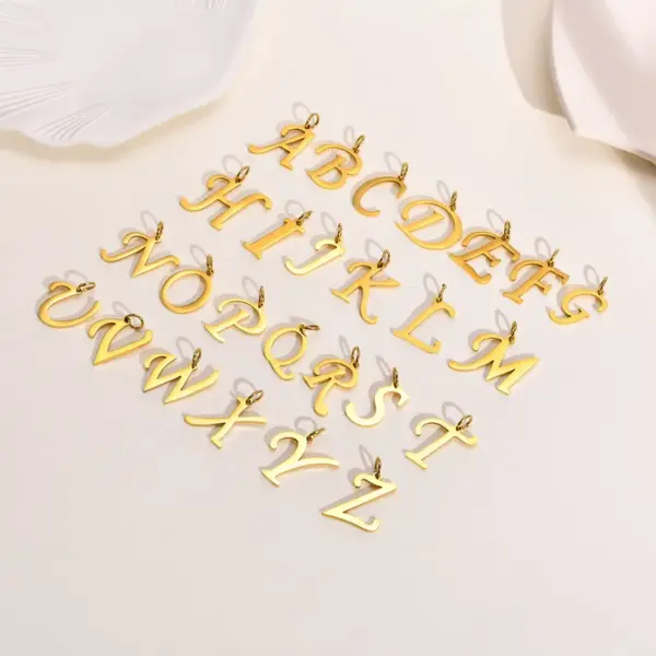 Wholesale Jewelry Simple Style Letter 201 Stainless Steel Gold Plated Plating Stainless Steel Necklaces